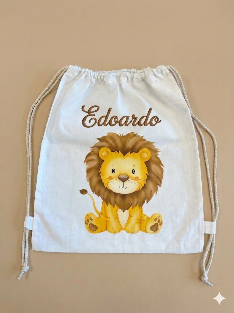 Sacchetto Asilo con Leone - Personalizzato
