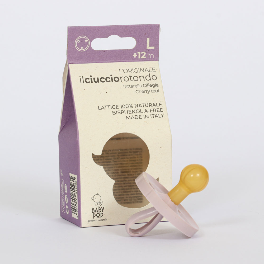 Il Ciuccio Rotondo Baby Pop - Lilla Tettarella Ciliegia