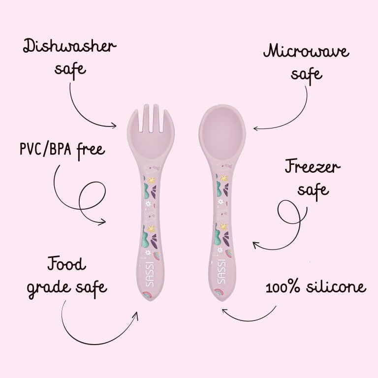 Posate in silicone - Unicorno Sparkly
